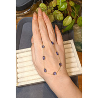 10.13 Ct. Blue Sapphire Bezel Necklace, 18K Yellow Gold Life Style