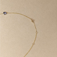 10.13 Ct. Blue Sapphire Bezel Necklace, 18K Yellow Gold Life Style