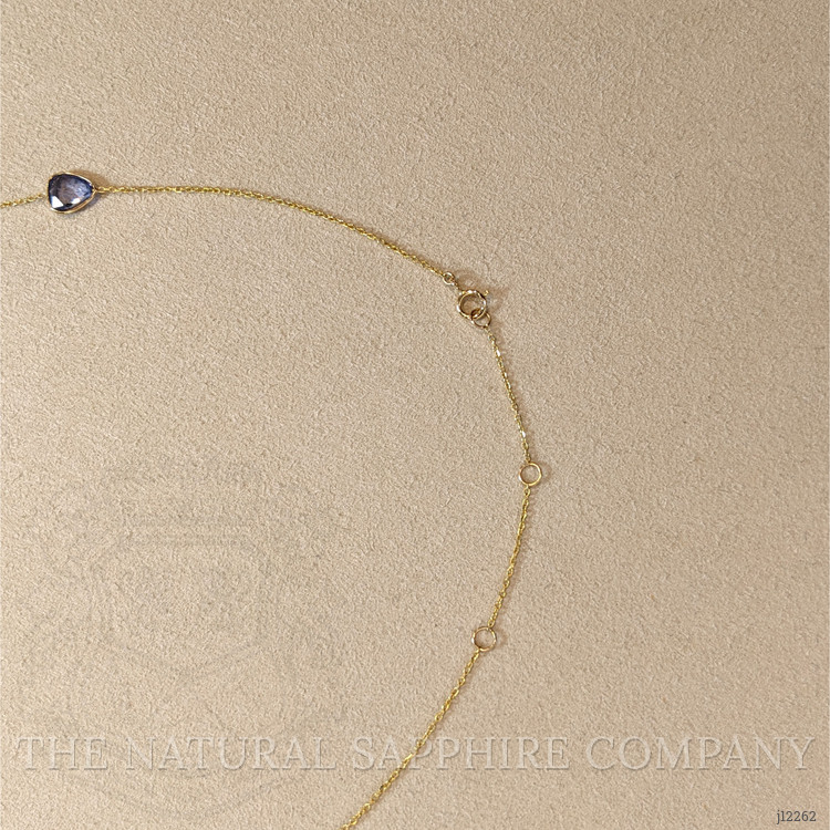 10.13 Ct. Blue Sapphire Bezel Necklace, 18K Yellow Gold