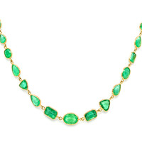 13.52 Ct. Emerald 14K Yellow Gold necklace