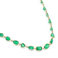 13.52 Ct. Emerald Bezel Necklace, 14K Yellow Gold Image