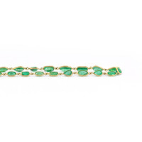 13.52 Ct. Emerald Bezel Necklace, 14K Yellow Gold Image