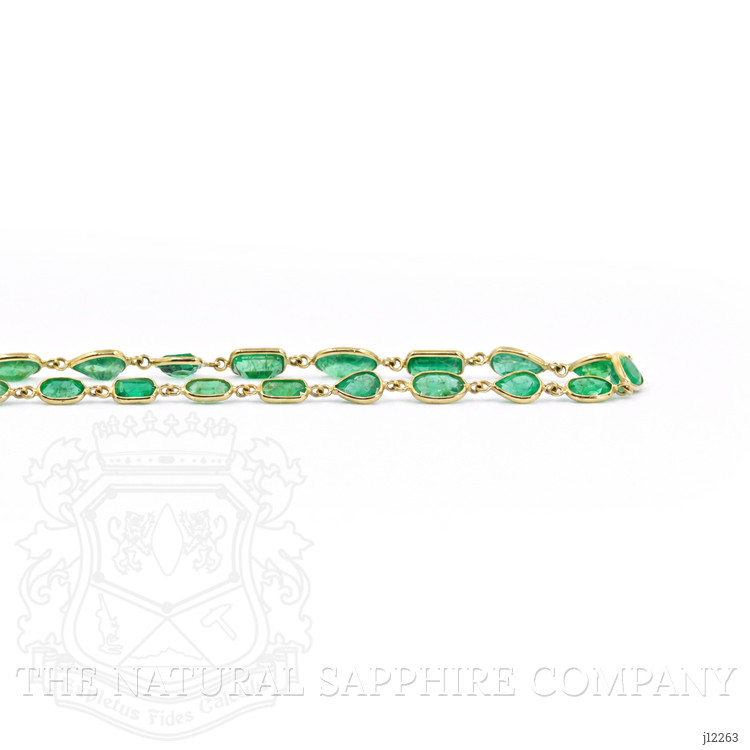 13.52 Ct. Emerald Bezel Necklace, 14K Yellow Gold