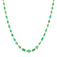 13.52 Ct. Emerald Bezel Necklace, 14K Yellow Gold Image