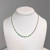 13.52 Ct. Emerald Bezel Necklace, 14K Yellow Gold Life Style