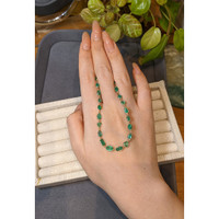 13.52 Ct. Emerald Bezel Necklace, 14K Yellow Gold Life Style