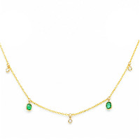 0.92 Ct. Emerald 14K Yellow Gold necklace