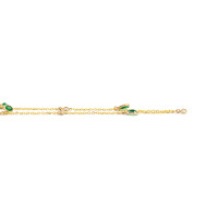 0.92 Ct. Emerald and Natural Diamond Bezel Necklace, 14K Yellow Gold Image