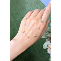 0.92 Ct. Emerald and Natural Diamond Bezel Necklace, 14K Yellow Gold Life Style