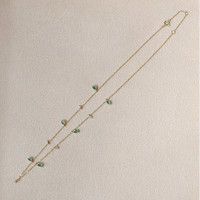 0.92 Ct. Emerald and Natural Diamond Bezel Necklace, 14K Yellow Gold Life Style