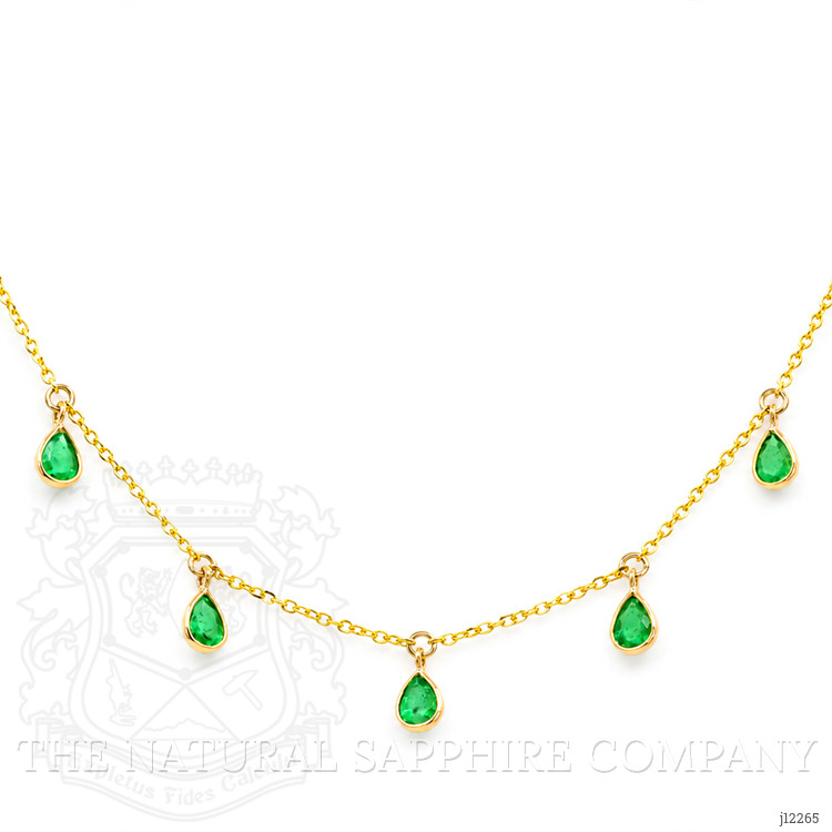 1.70 Ct. Emerald Bezel Necklace, 18K Yellow Gold