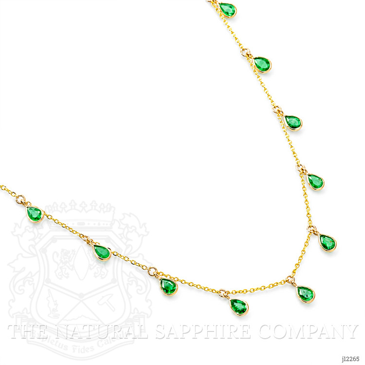 1.70 Ct. Emerald Bezel Necklace, 18K Yellow Gold