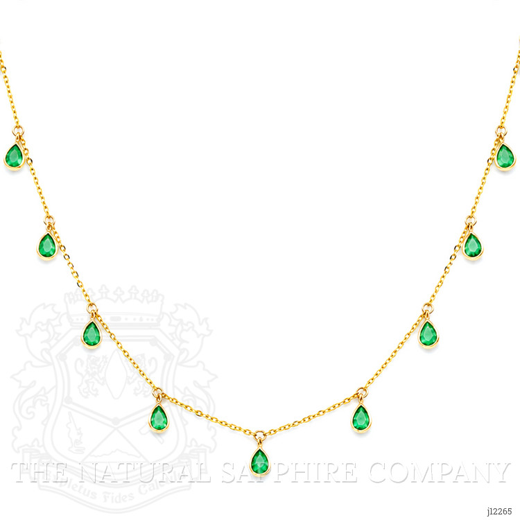 1.70 Ct. Emerald Bezel Necklace, 18K Yellow Gold