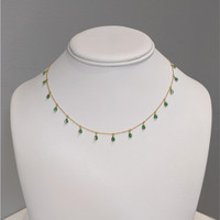 1.70 Ct. Emerald Bezel Necklace, 18K Yellow Gold Life Style