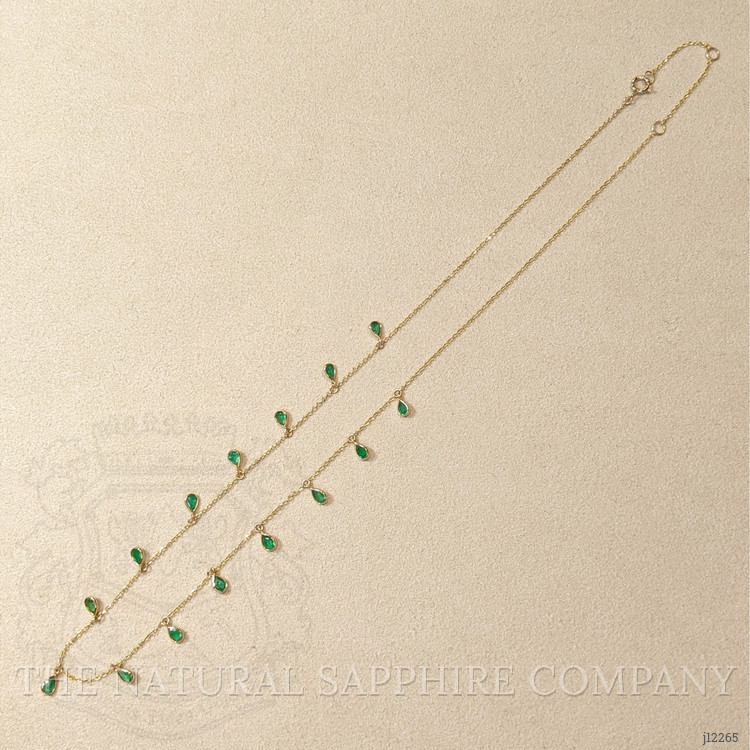 1.70 Ct. Emerald Bezel Necklace, 18K Yellow Gold