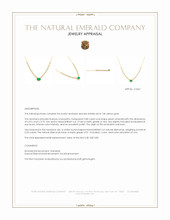 0.80 Ct. Emerald and Natural Diamond Bezel Necklace, 14K Yellow Gold Appraisal