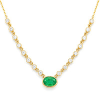 0.80 Ct. Emerald 14K Yellow Gold necklace