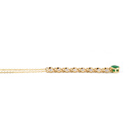 0.80 Ct. Emerald and Natural Diamond Bezel Necklace, 14K Yellow Gold Image