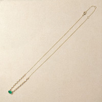 0.80 Ct. Emerald and Natural Diamond Bezel Necklace, 14K Yellow Gold Life Style