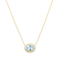 0.60 Ct. Aquamarine 14K Yellow Gold necklace