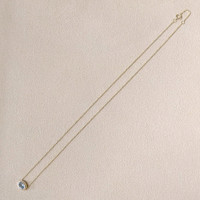 0.60 Ct. Blue Aquamarine and Natural Diamond Pave Necklace, 14K Yellow Gold Life Style