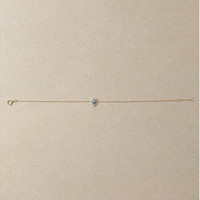 0.30 Ct.Tw.Total Carat Weight Blue Aquamarine and Natural Diamond Pave Bracelet, 14K Yellow Gold Life Style