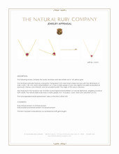 0.39 Ct. Ruby and Natural Diamond Pave Necklace, 14K Yellow Gold Appraisal