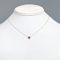 0.39 Ct. Ruby and Natural Diamond Pave Necklace, 14K Yellow Gold Life Style
