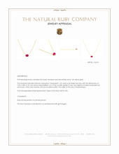 1.02 Ct. Ruby Halo Necklace, 14K Yellow Gold Appraisal