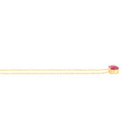 1.02 Ct. Ruby Halo Necklace, 14K Yellow Gold Image