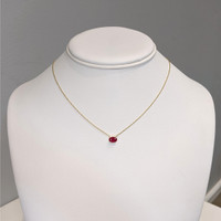1.02 Ct. Ruby Halo Necklace, 14K Yellow Gold Life Style