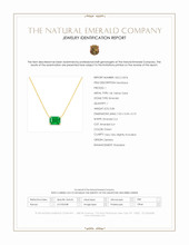 0.86 Ct. Emerald Solitaire Necklace, 14K Yellow Gold Scan Report