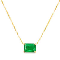 0.86 Ct. Emerald 14K Yellow Gold necklace