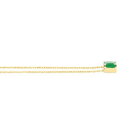 0.86 Ct. Emerald Solitaire Necklace, 14K Yellow Gold Image
