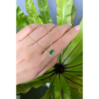 0.86 Ct. Emerald Solitaire Necklace, 14K Yellow Gold Life Style