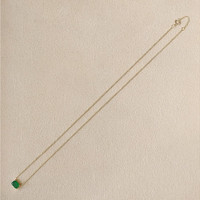 0.86 Ct. Emerald Solitaire Necklace, 14K Yellow Gold Life Style