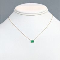 0.86 Ct. Emerald Solitaire Necklace, 14K Yellow Gold Life Style