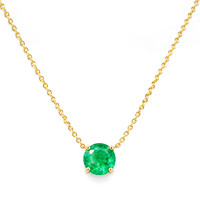 0.64 Ct. Emerald 14K Yellow Gold necklace