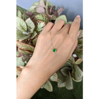 0.64 Ct. Emerald Solitaire Necklace, 14K Yellow Gold Life Style