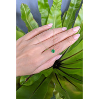0.64 Ct. Emerald Solitaire Necklace, 14K Yellow Gold Life Style