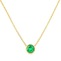 0.65 Ct. Emerald 14K Yellow Gold necklace