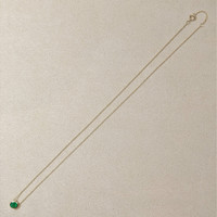 0.65 Ct. Emerald Bezel Necklace, 14K Yellow Gold Life Style