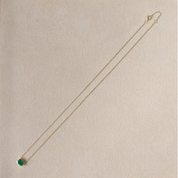 1.02 Ct. Emerald Bezel Necklace, 14K Yellow Gold Life Style
