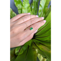 1.02 Ct. Emerald Bezel Necklace, 14K Yellow Gold Life Style