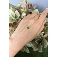 1.02 Ct. Emerald Bezel Necklace, 14K Yellow Gold Life Style
