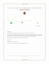 0.67 Ct. Emerald Solitaire Necklace, 14K Yellow Gold Appraisal