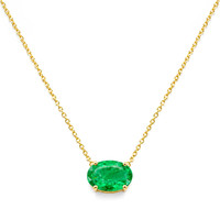 0.67 Ct. Emerald 14K Yellow Gold necklace