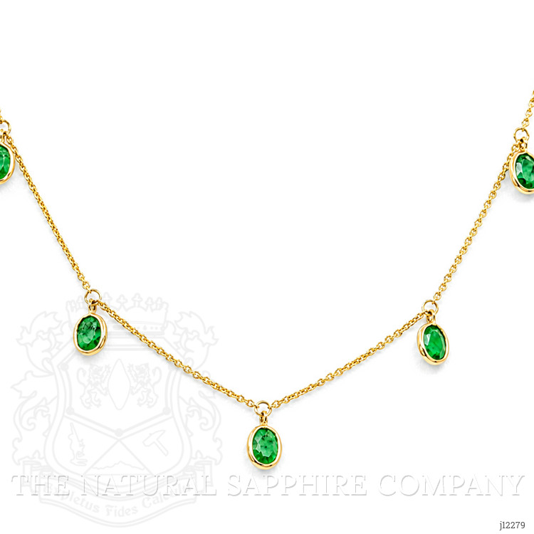 2.55 Ct. Emerald Bezel Necklace, 14K Yellow Gold