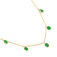 2.55 Ct. Emerald Bezel Necklace, 14K Yellow Gold Image