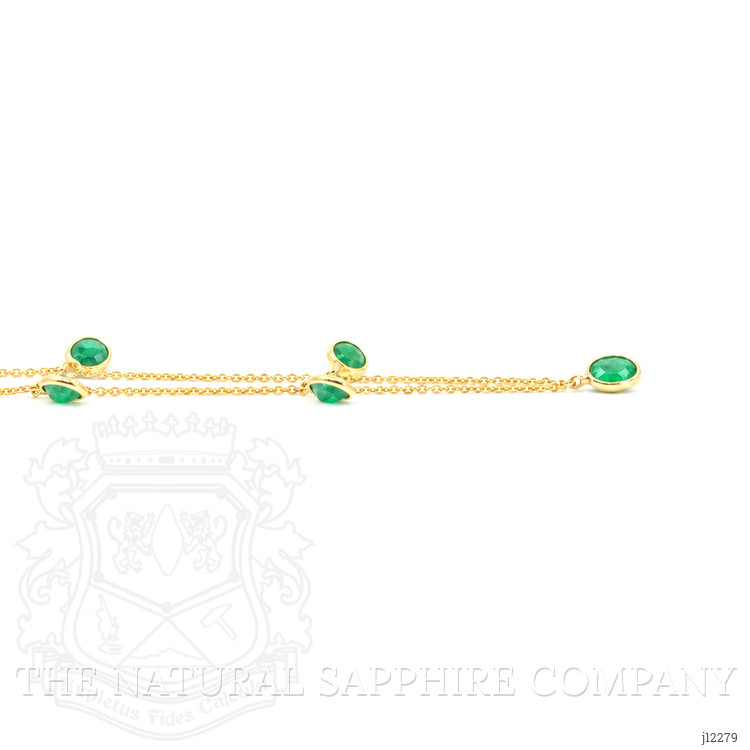 2.55 Ct. Emerald Bezel Necklace, 14K Yellow Gold